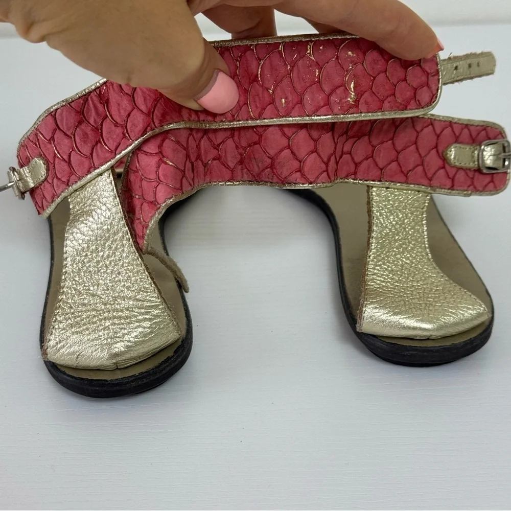 Zingara Gold and Coral Pink Women's Sandals, Size 8